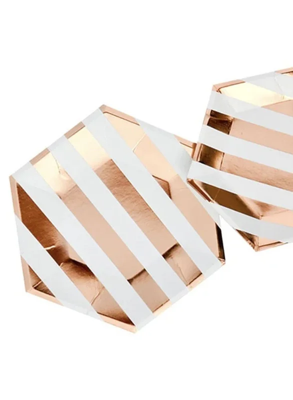 Meri Meri Rose Gold Striped Small Plates