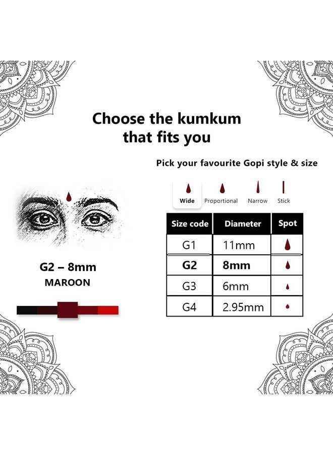 Eyetex Pallavi Spot Gopi (G28 Mm Maroon) 20 Flaps Breathable Fabric No Gum Marks Does Not Irritate Skin - Image 4