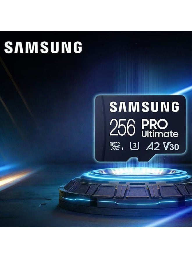 Samsung PRO Ultimate 256GB microSDXC Memory Card A2 V30 U3, 160MB/s Read 120MB/s Write Micro SD TF Card with SD Adapter for Dash Cam, Drone, Action Camera, Steam Deck, Smartphone, Tablet, 4K UHD Video Recording - Image 1