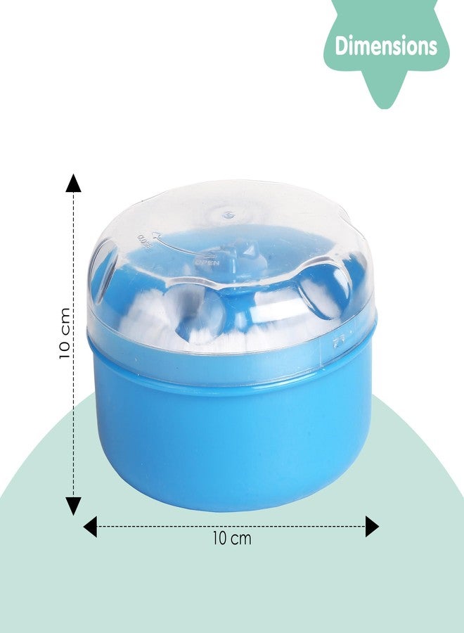 BabyMoo Soft Feel Baby Powder Puff - BPA Free | Box Holder Container for New Born and Kids - Light Blue - Image 2