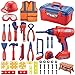 Magic4U Kids Tool Set MAGIC4U 49PCS Toddler Tool Set with Electronic Toy DrillTape Measure 12 Tool EquipmentPretend Play Construction Costume with Safety Vest HatToy Tool Box for Kids Boy Girl Age 38 - Image 4