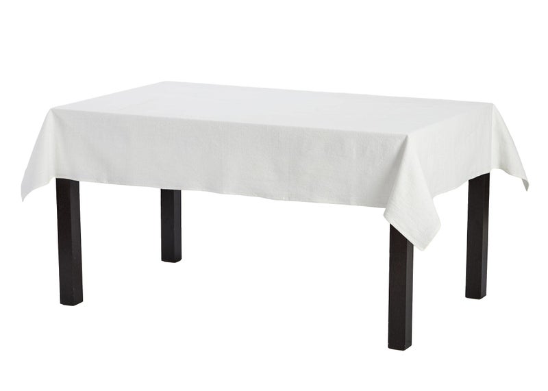 Caldo Rectangle Linen Tablecloth Natural White