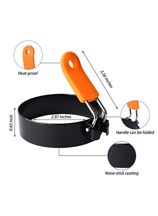 Yuroochii 4 Pack Egg Ring for Frying Eggs Stainless Steel Egg Mould Cooking Rings for Fried Egg Shaping Egg Muffins Pancakes - Image 2