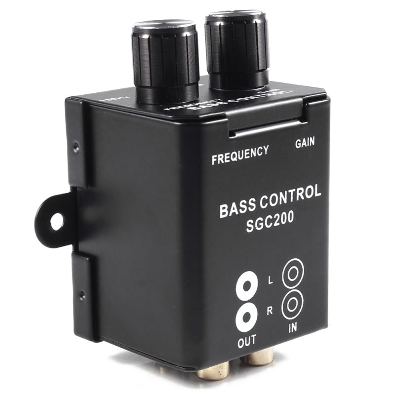 Remote Bass Control Knob: Black 2 RCA Inputs Outputs, Precise Bass Gain Frequency Adjustment, Durable Wear-Resistant Design - Quick Front Seat Control, Audio Enhancement for Car Amplifier Sound System - Image 1