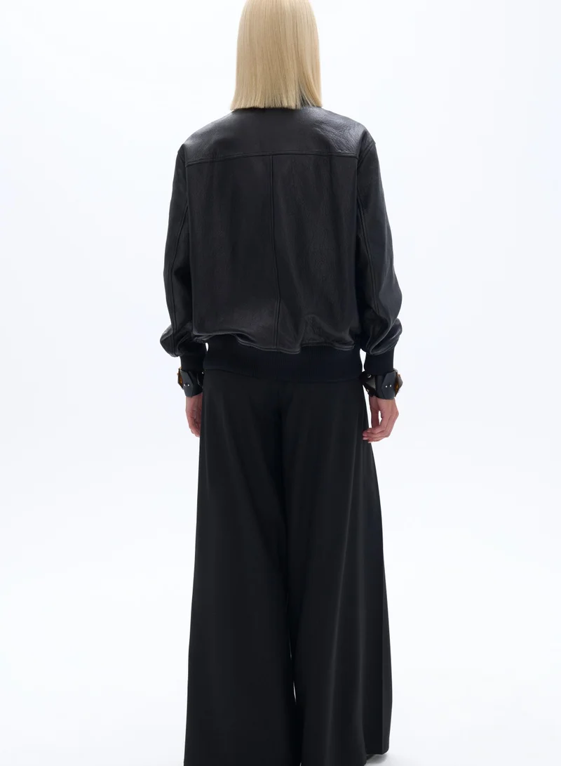 Nocturne Leather Bomber Jacket