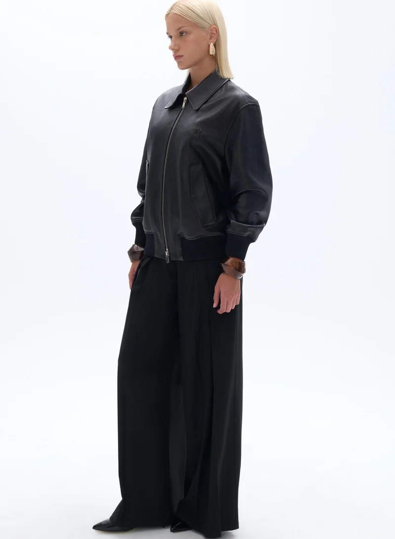Nocturne Leather Bomber Jacket