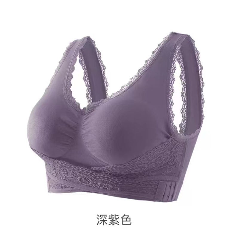 Front Cross Side Buckle Lace Rimless Sports Bra Push-Up Adjustable Breast Yoga Plus Size Underwear - Image 5