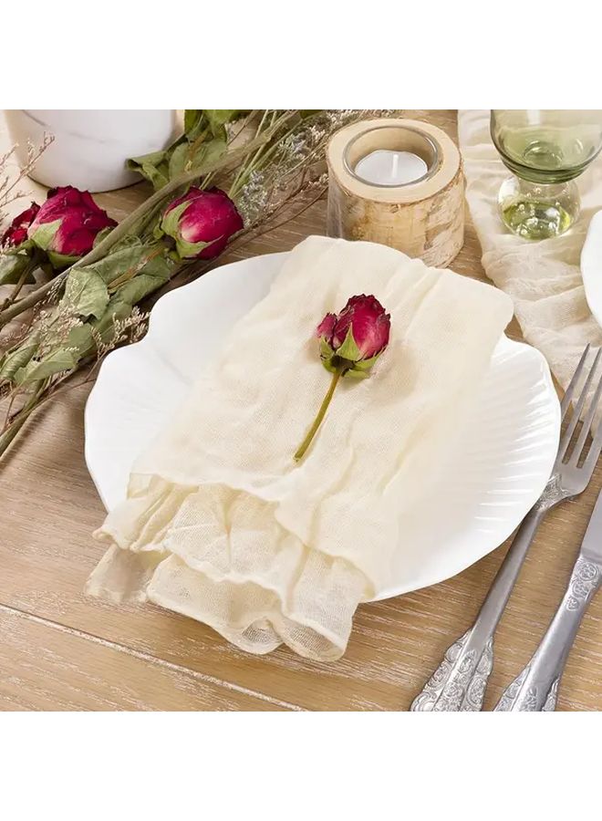 8pcs White Crinkled Polyester Napkins 19 69x19 69inch Soft Rectangular Table Mats - Image 3