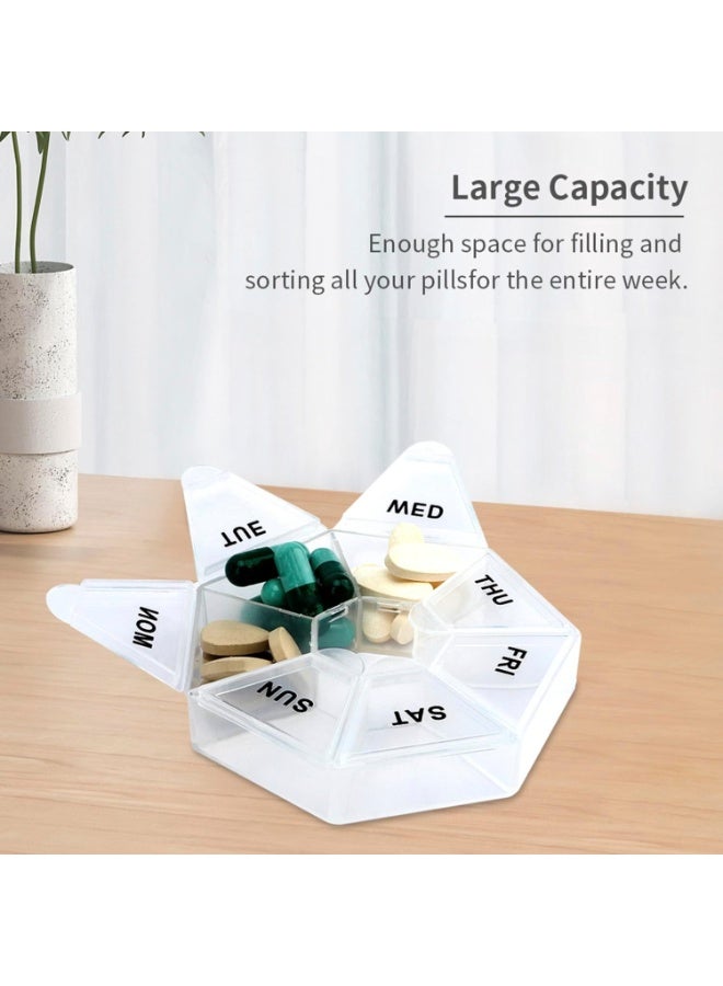 Daily Pill and Vitamin Organizer, Daily Pill Dispenser, Travel and Purse Friendly - 2 Pack - Image 3
