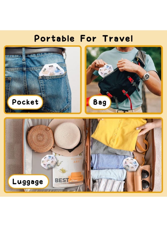 Daily Pill and Vitamin Organizer, Daily Pill Dispenser, Travel and Purse Friendly - 2 Pack - Image 2