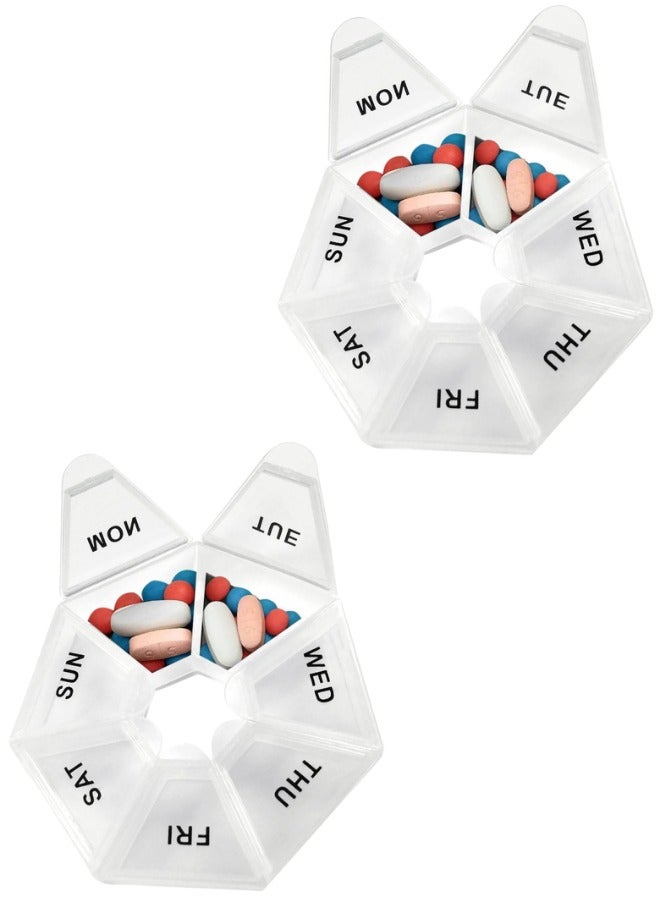 Daily Pill and Vitamin Organizer, Daily Pill Dispenser, Travel and Purse Friendly - 2 Pack - Image 1