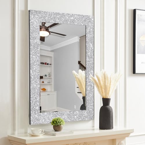 Stickyart Silver Glitter Wallpaper Peel and Stick Glitter Fabric Wallpaper Roll Self Adhesive Sparkle Contact Paper for Cabinets Dressers DIY Crafts Gift Wrapping Paper Party Decorations 15.8"x78.7" - Image 2