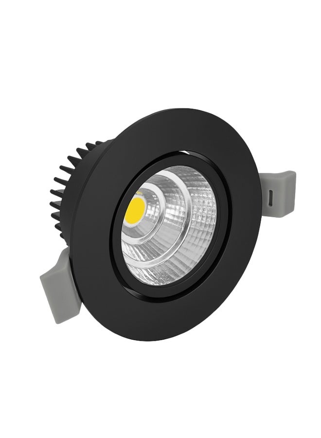 alfriday إضاءة LED مدمجة – 8 واط COB، دافئة 3000 كيلفن، غير قابلة للتعتيم، حافة سوداء - Image 1