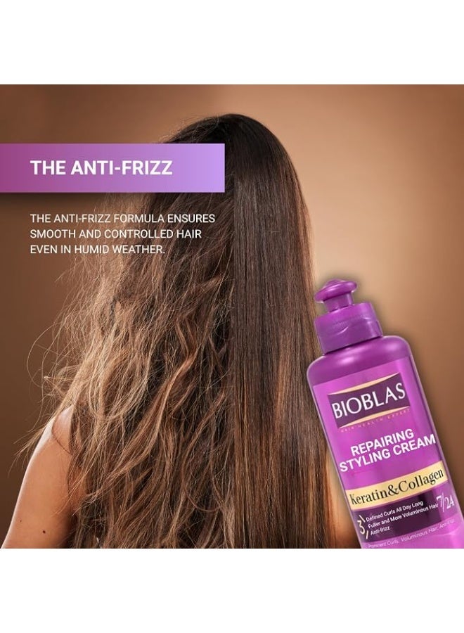 Bioblas Keratine & Collagen Repairing Styling Hair Cream, 250 ml - Image 3