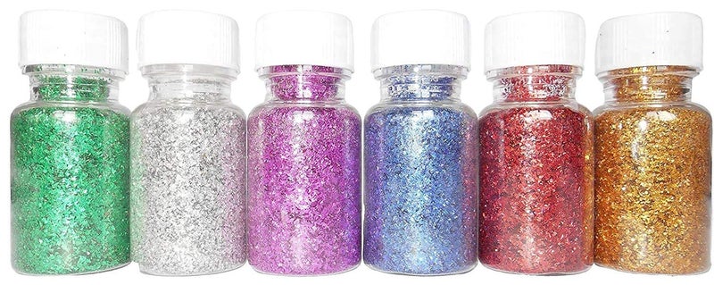 3A FEATURETAIL 3A Featuretail Multicolor Glitter Sparkle Powder for Art Craft Pack of 6 Color 