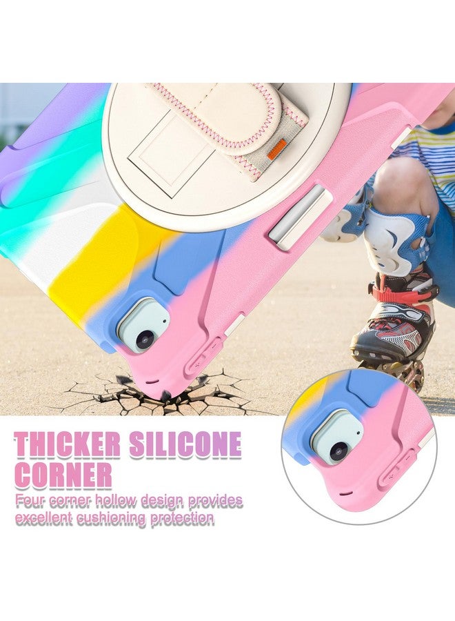 ProElite Rugged 3 Layer Armor case for Apple iPad Air 11 2024/iPad Air 5th/4th Gen 10.9/iPad Pro 11 4th/3rd Gen with Apple Pencil Holder, Hand Grip and Rotating Kickstand, Rainbow Pink - Image 4