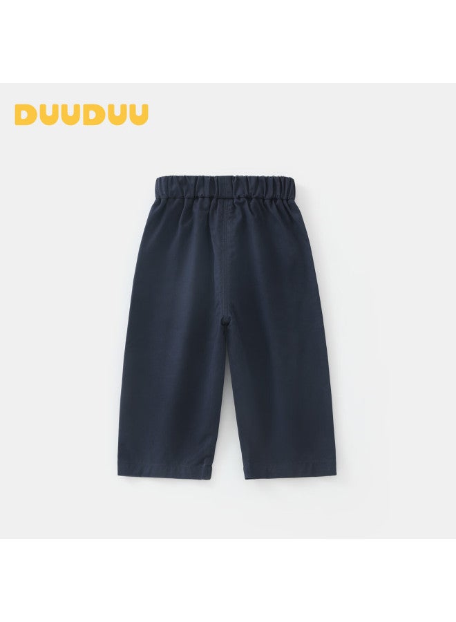 Duuduu بنطلون أطفال دودي للأطفال بنطلون غير رسمي للأطفال بنطلون رياضي فضفاض للأطفال الرضع بنطلون خارجي طويل أزرق 90 - Image 2