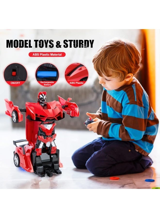 ريبنيو سيارة قابلة للتحويل بمقياس 1:18 مع جهاز تحكم عن بعد USB، مزودة بأربعة اتجاهات إضاءة. جهاز التحكم عن بعد لا يشمل البطاريات، بينما اللعبة مزودة بها. عجلات غير شفافة مصنوعة من البلاستيك. - Image 2