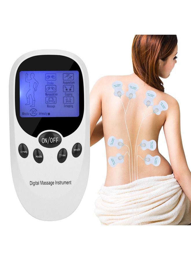 انت جهاز تحفيز العضلات بوحدة مزدوجة القناة متعددة الوظائف ، 6 أوضاع لتدليك العضلات مع 8 وسادات قطب كهربائي ، مدلك قابل لإعادة الشحن لعلاج الآلام والتهاب المفاصل والرقبة والنفق الرسغي - Image 1