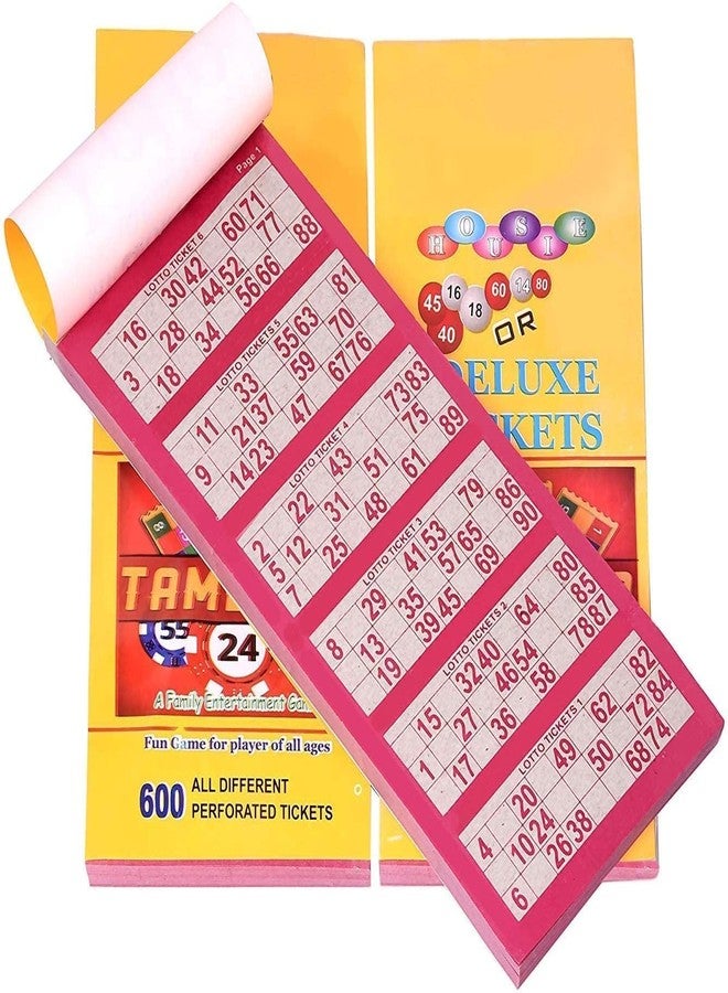 CanBee Tamobola Tickets Book 600-1, 1200-2, 1800-3 Ticket Tabletop Game Random Color Multicolor Fine Paper Quality (3) - Image 1