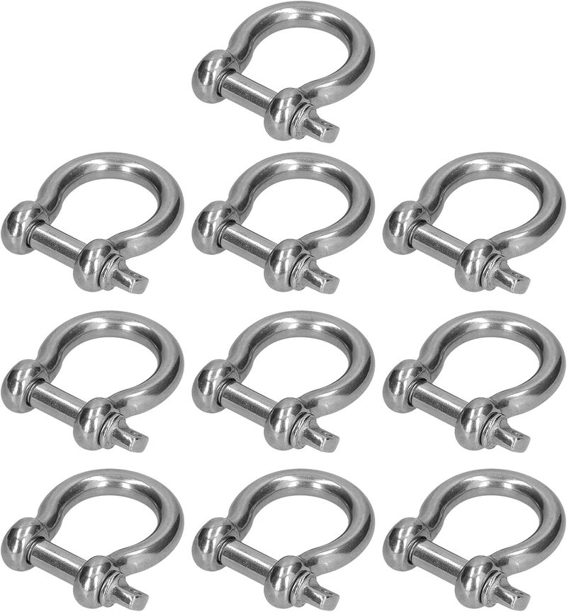 Stainless Shackles Anchor Shackles Stainless Steel 10PCS D Ring Shackles for Electric Power Metallurgy Machinery Railways Ports Mining - Image 1