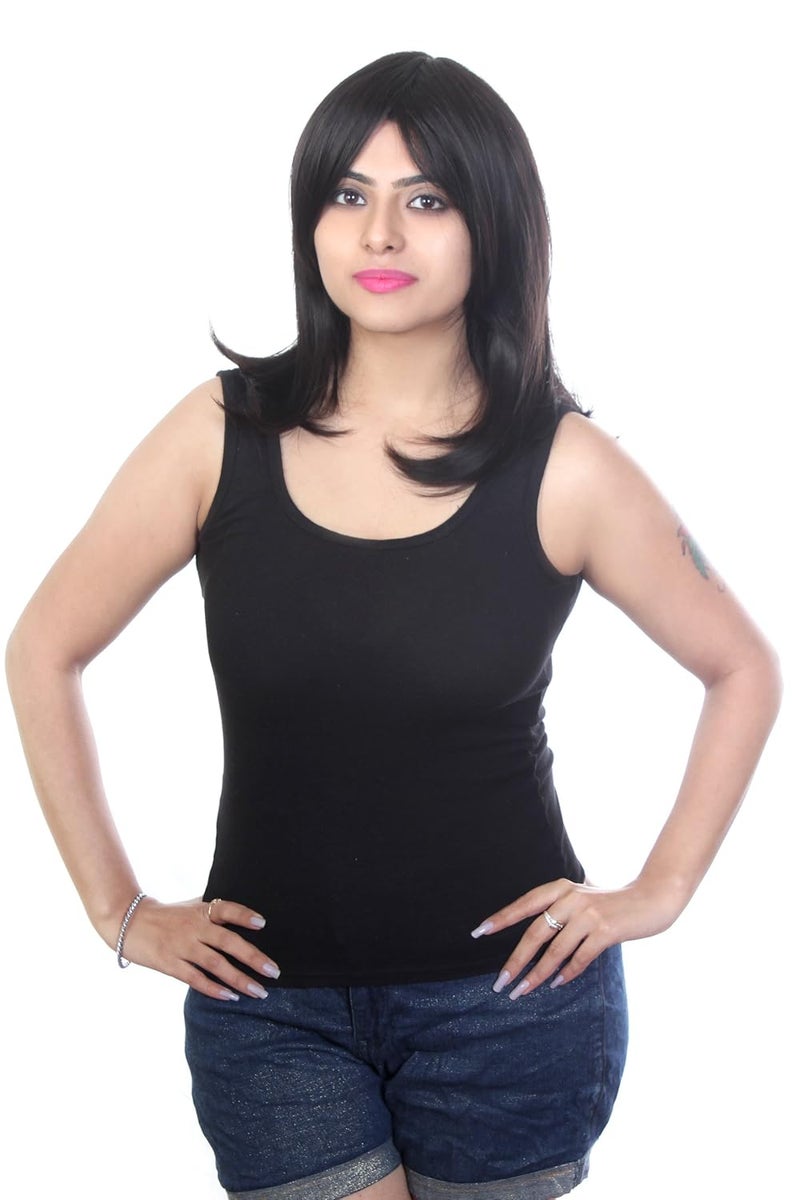 Ritzkart Hair Wig Feel Synthetic Straight Style Black - Image 1