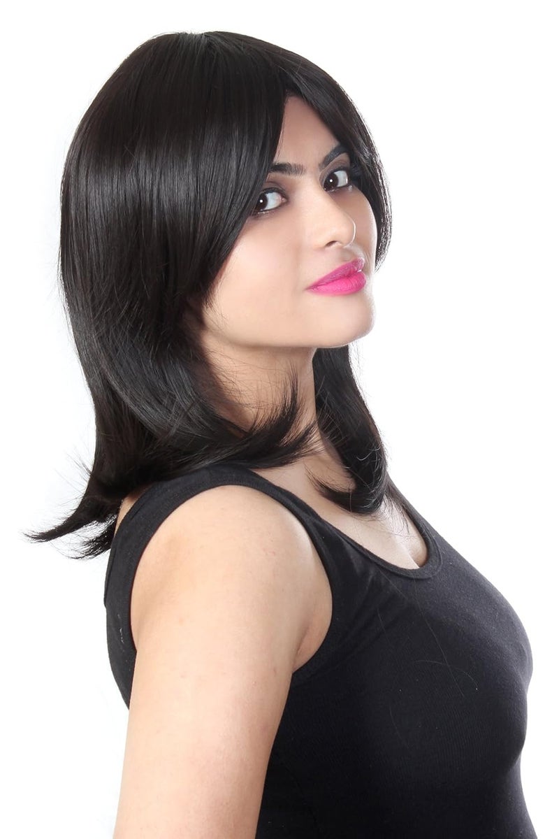 Ritzkart Hair Wig Feel Synthetic Straight Style Black - Image 2