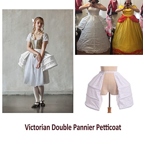 Blessume Victorian Dress Double Pannier Petticoat, White, One size - Image 2
