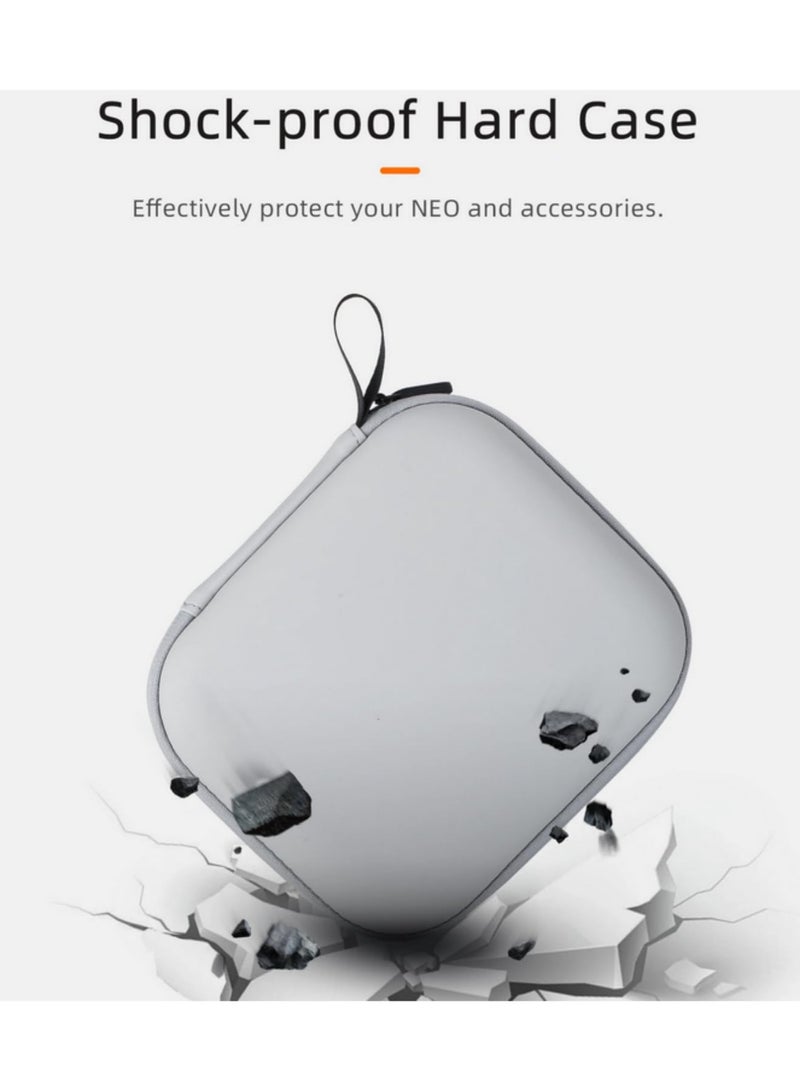 1pcs Portable Carrying Case for DJI Neo Drone Hard PU Travel Storage Bag Shockproof Case Waterproof Protector Accessories Grey - Image 3