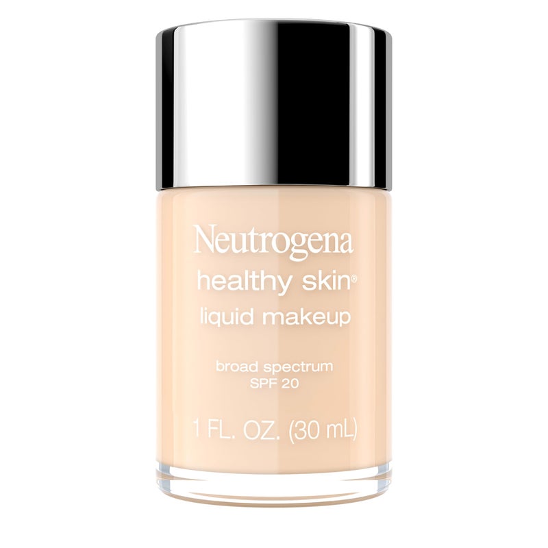 Neutrogena Healthy Skin Liquid Foundation Makeup with Broad Spectrum SPF 20 Sunscreen, Lightweight, Medium Coverage Makeup with Sunscreen and Pro-Vitamin B5, Buff 30, 1 fl. oz - Image 1