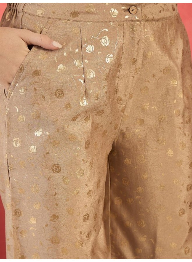 AKS Gold Silk Co Ord Set  - Image 3