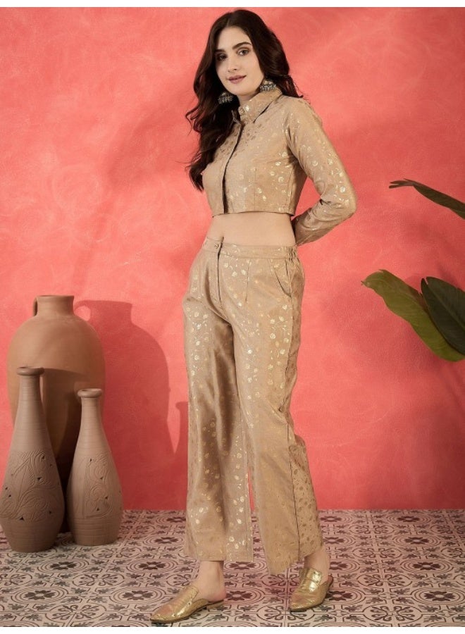 AKS Gold Silk Co Ord Set  - Image 4
