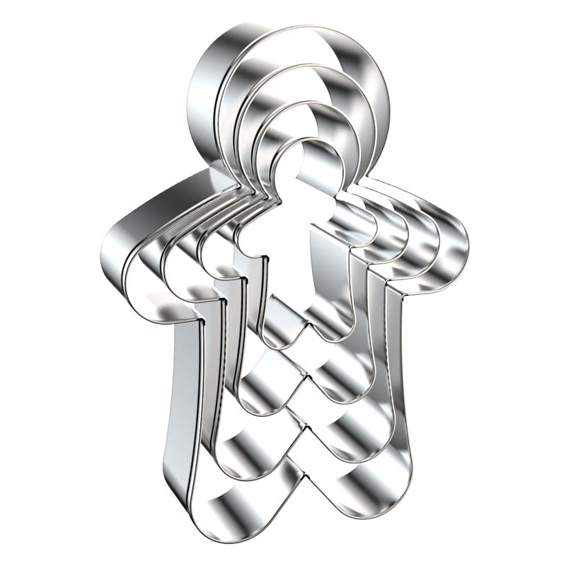 Gingerbread Man Cookie Cutters Shapes Set for Christmas Baking with Assorted Sizes 5 inch 4 inch 3 inch 2 inch Stainless Steel