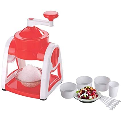 NOBILEA Slush Maker Ice Snow Maker Machine Ice Crusher Indoor Outdoor Manual Home with Reusable 3 Bowl 1 Glass 6 Sticks and 1 Dish Multicolor - Image 1