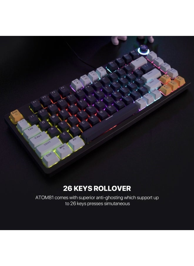 لوحة مفاتيح ميكانيكية MK875 V2 ATOM 81 MIZU EDITION - بلو سويتش