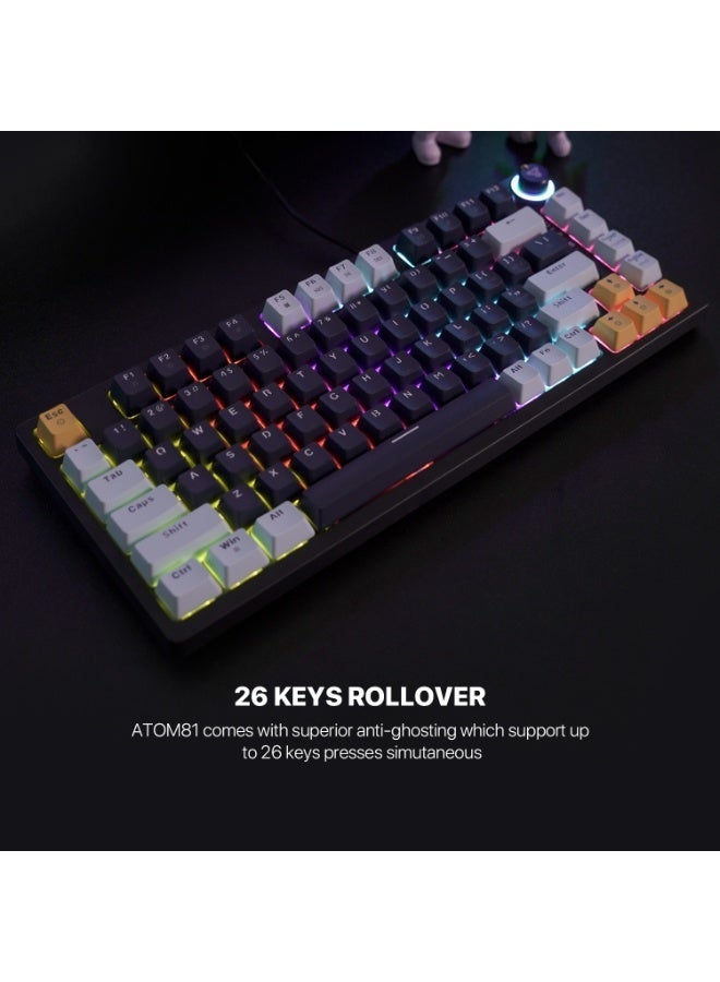FANTECH MK875 V2 ATOM 81 MIZU Edition Mechanical Gaming Keyboard, Blue Switch, Multicolour Backlight, Compact Keyboard - Image 3