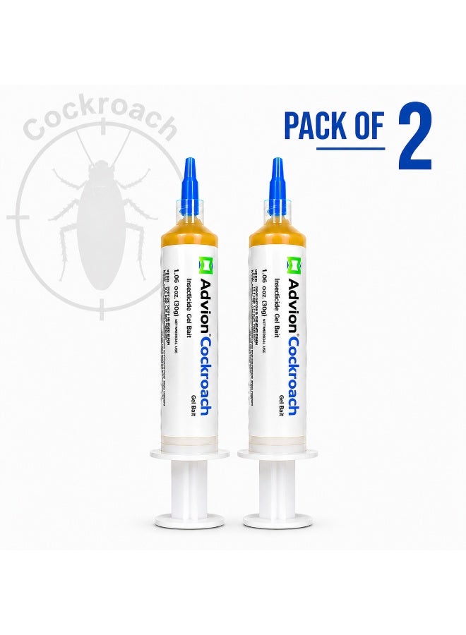 Cockroach Advion Cockroach Gel Bait 30g (Pack of 2) Powerful Roach Killer, Fast Acting Insecticide Gel for Kitchen, Bathroom & Home, Long Lasting Pest Control Solution - Image 1