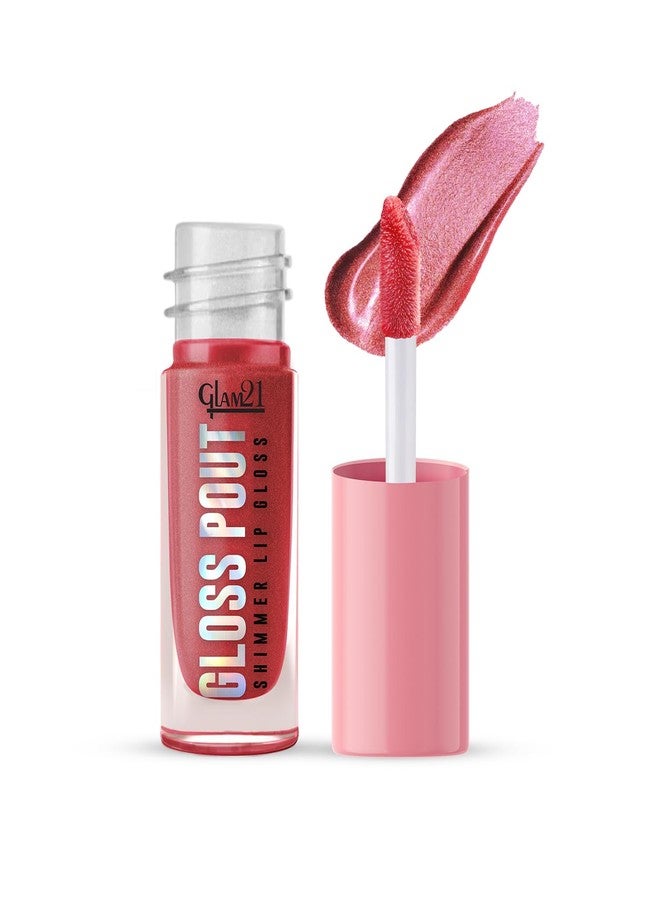Glam 21 Glam21 Gloss Pout Shimmer Lip Gloss| High Shine |Glossy Finish |Soft & Hydrating Lips | Non-sticky texture | Lightweight | Glass-like shine | Crimson Kiss-Red | 7gm - Image 1