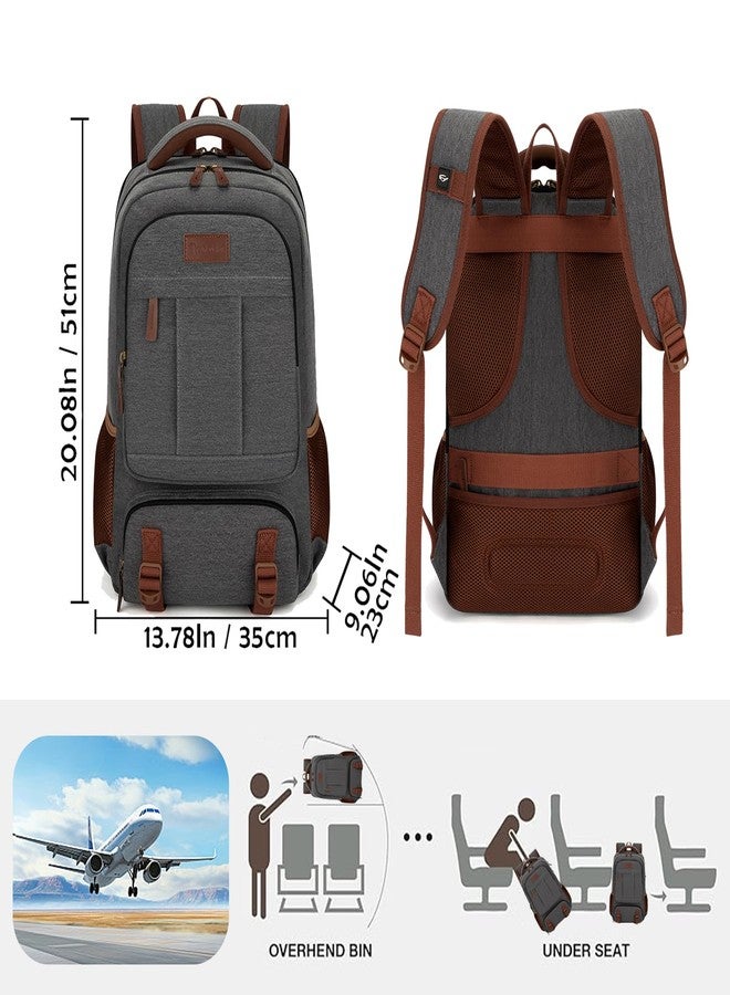 Tzowla Canvas Laptop Backpack, Bag for Men Women,School Travel College Work Rucksack Fits 15.6 Inch Laptop, Bookbag with USB Charging Port - Image 3