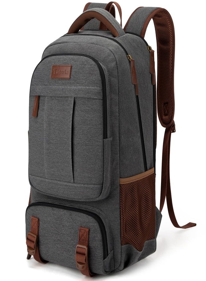 Tzowla Canvas Laptop Backpack, Bag for Men Women,School Travel College Work Rucksack Fits 15.6 Inch Laptop, Bookbag with USB Charging Port - Image 1