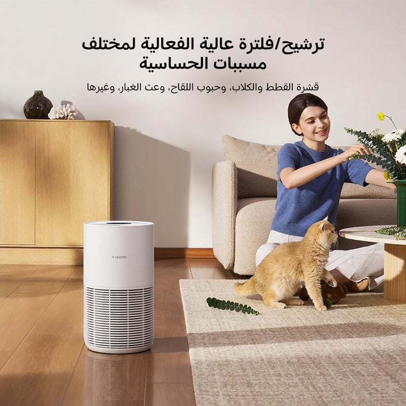 شاومي منقي هواء ذكي من شاومي للحيوانات الأليفة، مزود بفلتر عالي الكفاءة لالتقاط شعر ووبر الحيوانات الأليفة بزاوية 360°، تشغيل فائق الهدوء، وخوارزمية تلقائية AC-M30-SC أبيض - Image 3