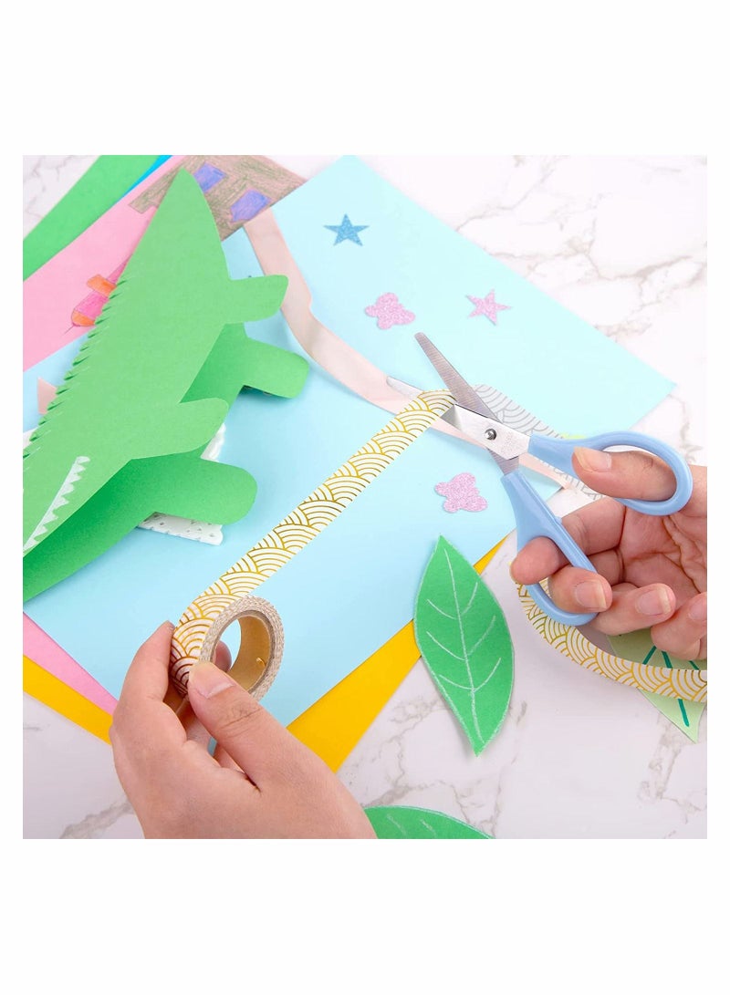 SYOSI Kids Scissors, SYOSI 4Pcs Dinosaur Safety Scissors, Stainless Steel Scissors, Preschool Training Scissors with Sleeves for DIY Crafts Paper Cut - Image 2