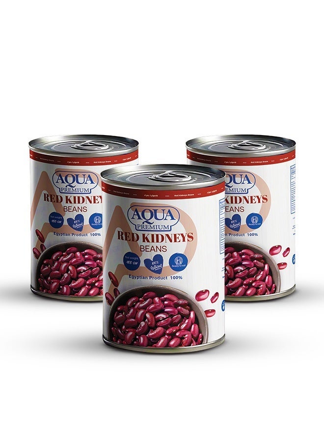 AQUA PREMIUM Red Kidney beans easy open 400grams Pack of 3 - Image 1