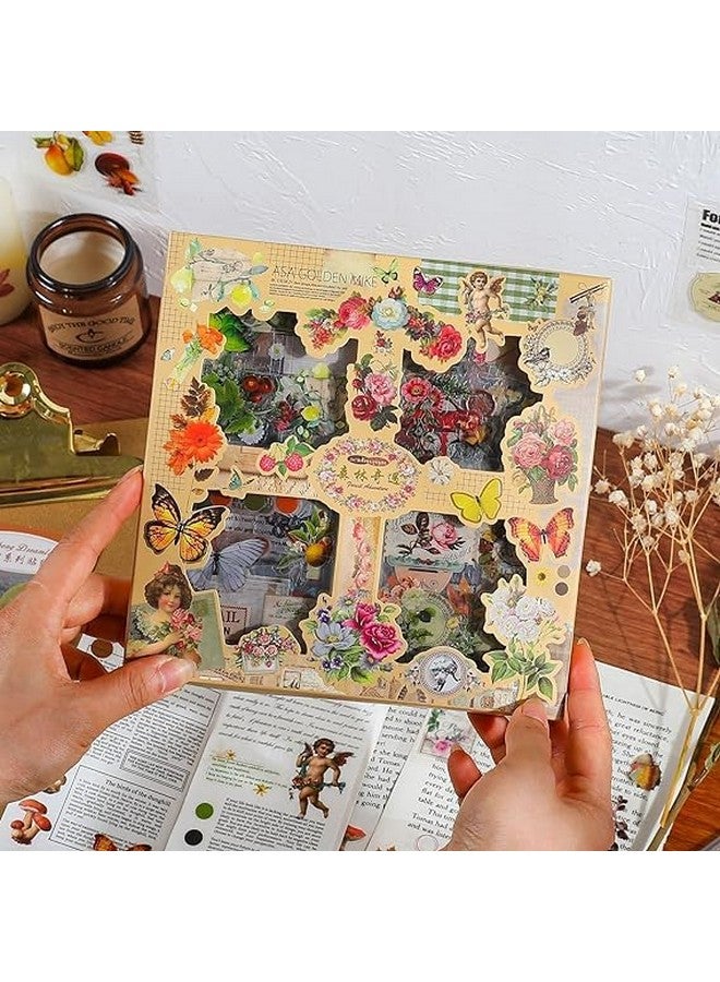 تيمسون ملصقات تيمسون ذاتية اللصق، 500 قطعة/100 ورقة، ملصقات طبيعية عتيقة، ملصقات ديكورية عتيقة، ملصقات DIY للمشروعات والمجلات والفنون والحرف اليدوية، بلاستيكية، متعددة الألوان - Image 1