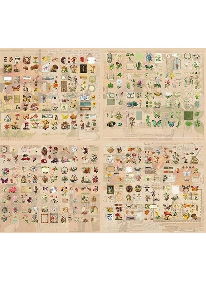 تيمسون ملصقات تيمسون ذاتية اللصق، 500 قطعة/100 ورقة، ملصقات طبيعية عتيقة، ملصقات ديكورية عتيقة، ملصقات DIY للمشروعات والمجلات والفنون والحرف اليدوية، بلاستيكية، متعددة الألوان - Image 3