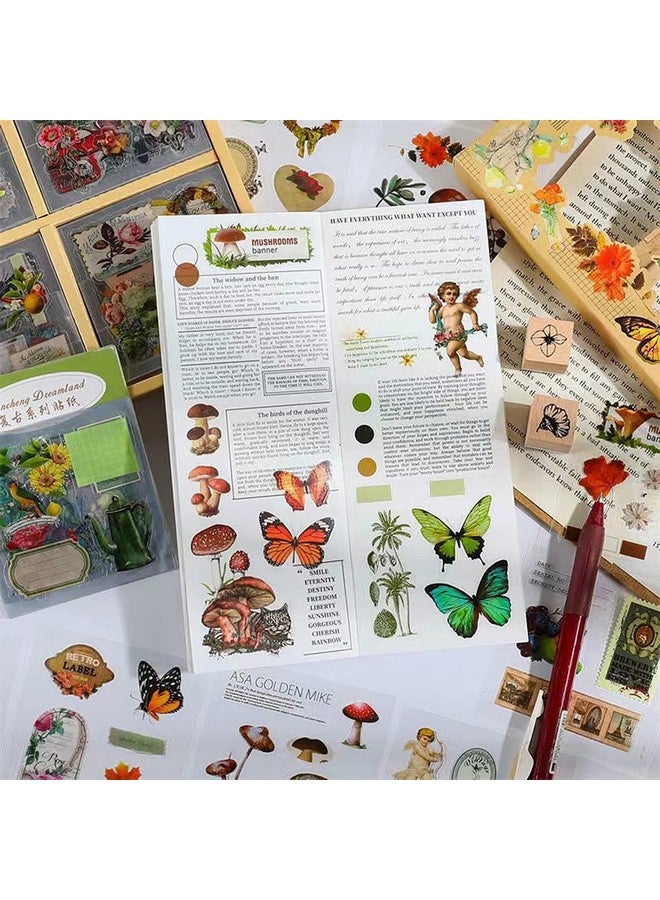 تيمسون ملصقات تيمسون ذاتية اللصق، 500 قطعة/100 ورقة، ملصقات طبيعية عتيقة، ملصقات ديكورية عتيقة، ملصقات DIY للمشروعات والمجلات والفنون والحرف اليدوية، بلاستيكية، متعددة الألوان - Image 4