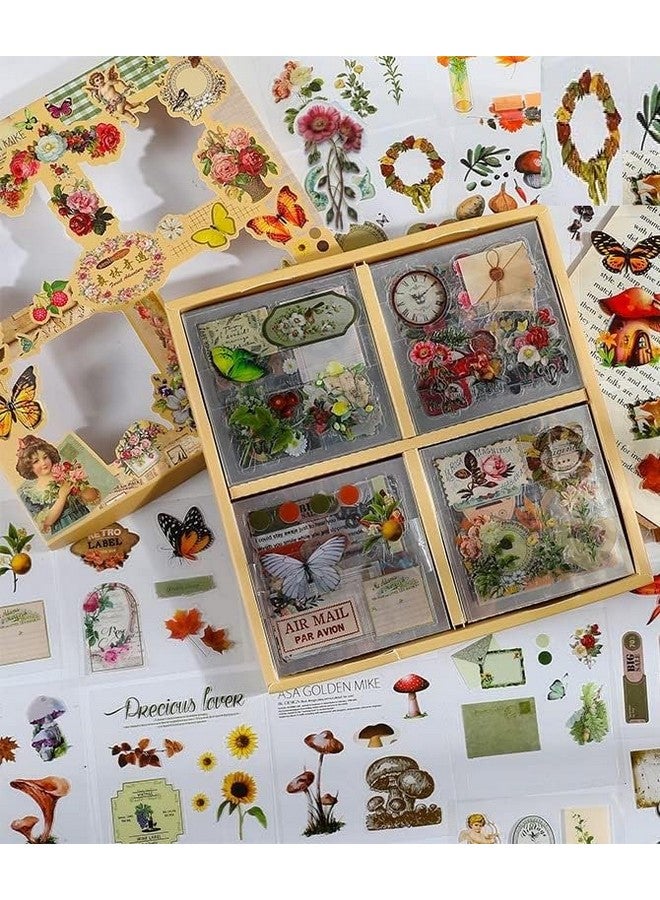 تيمسون ملصقات تيمسون ذاتية اللصق، 500 قطعة/100 ورقة، ملصقات طبيعية عتيقة، ملصقات ديكورية عتيقة، ملصقات DIY للمشروعات والمجلات والفنون والحرف اليدوية، بلاستيكية، متعددة الألوان - Image 2