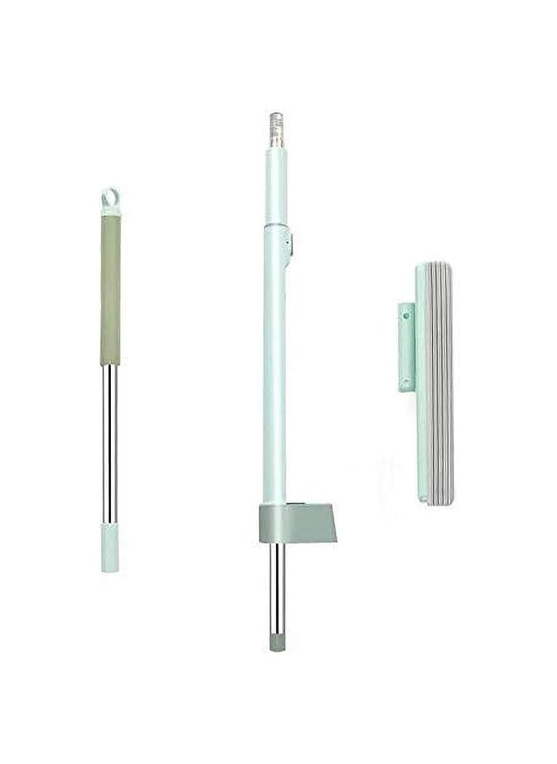 Spaceshoop - Free Hand Washing Flat Mop Comfortable Handle Stainless Steel Pole Cleaning Tool for Room Floor - Image 1