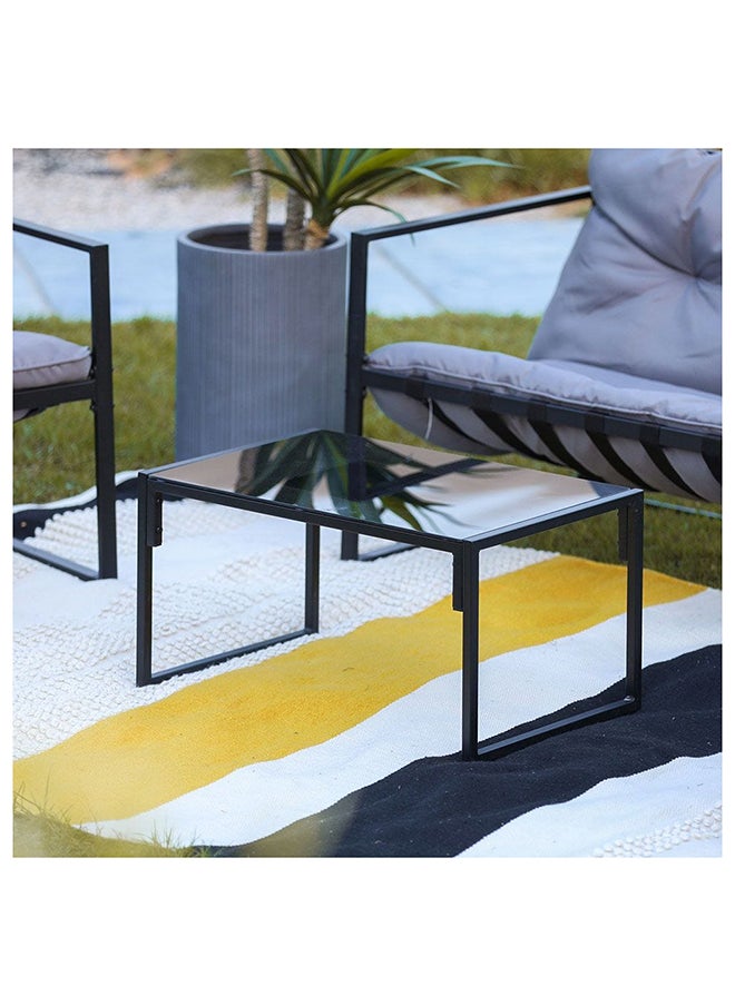 Terry 4 Seater Outdoor Sofa Set Steel Frame Garden Furniture Modern Design Lounge Sofa Sets 4 Pieces Outdoor Seating Table And Chairs Set For Patio Balcony Lawn Yard Grey