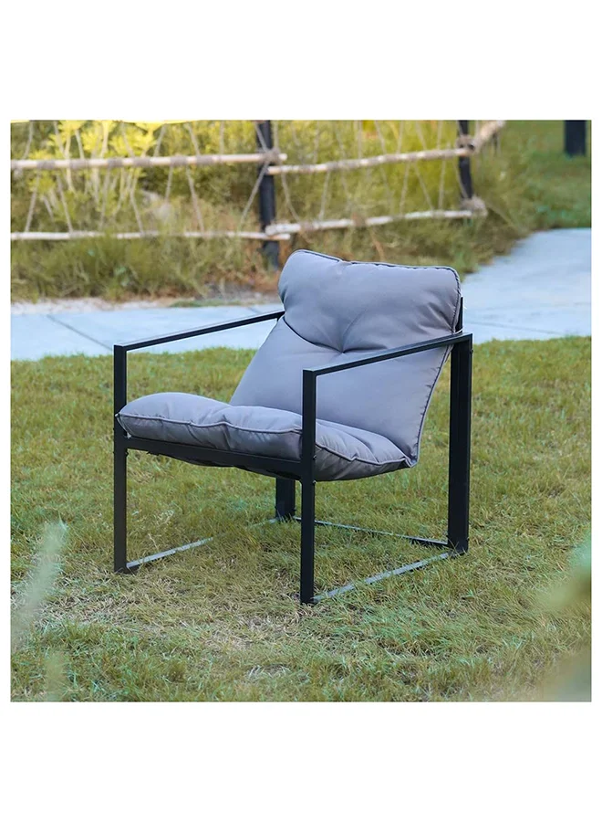 DANUBE HOME Terry 4 Seater Outdoor Sofa Set Steel Frame Garden Furniture Modern Design Lounge Sofa Sets 4 Pieces Outdoor Seating Table And Chairs Set For Patio Balcony Lawn Yard Grey